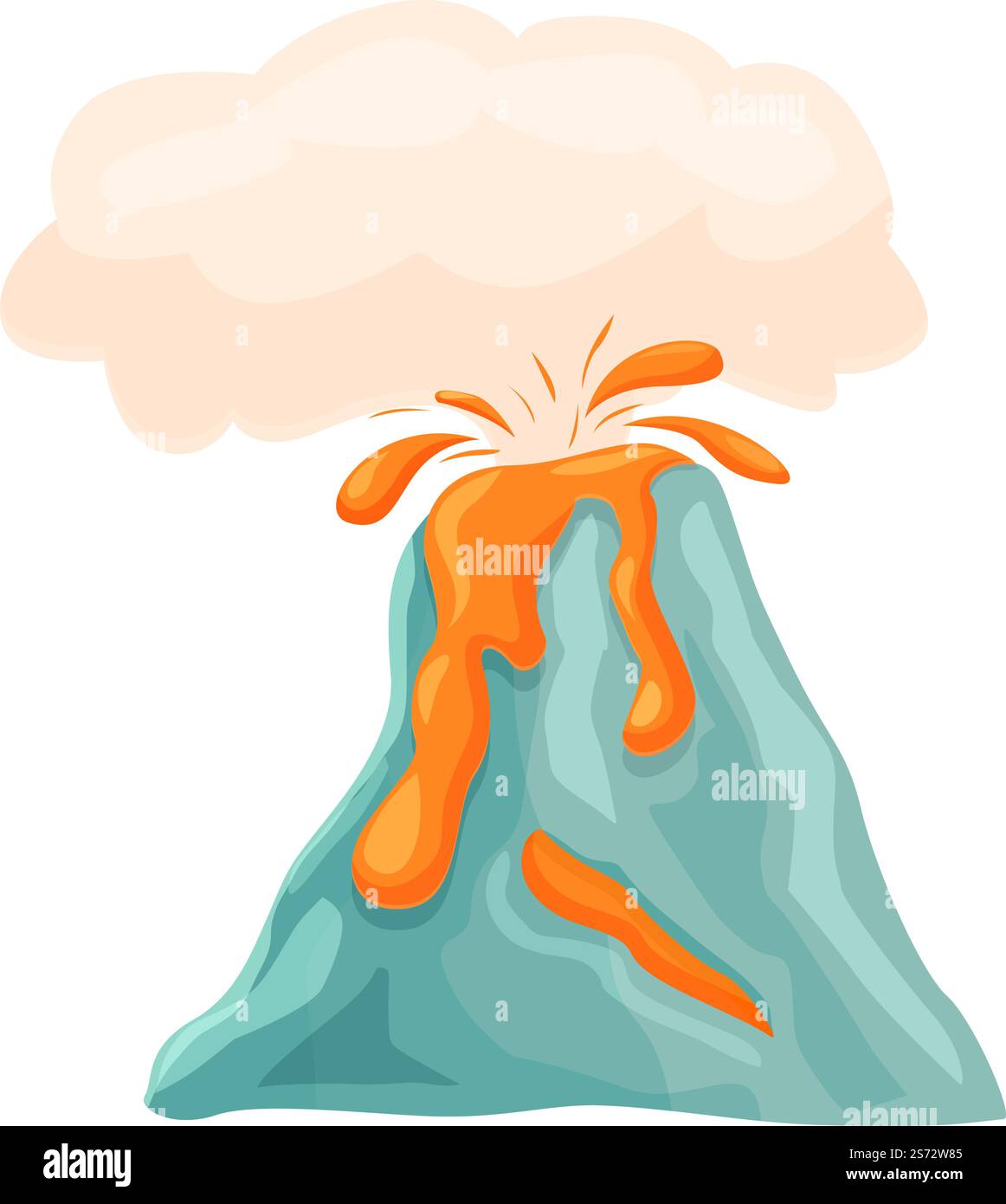 Vecteur de dessin animé d'icône de volcan de préhistoire. Catastrophe active. Lave magmatique. Vecteur de dessin animé d'icône de volcan de préhistoire. Catastrophe active Illustration de Vecteur