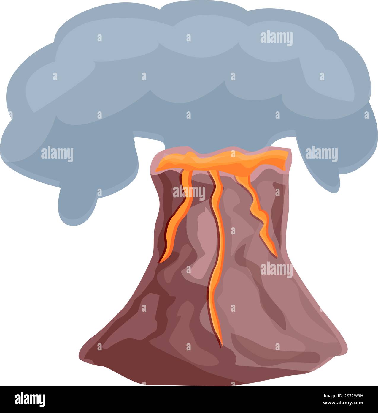 Vecteur de dessin animé d'icône de volcan préhistorique. Éruption volcanique. Cratère de maison. Vecteur de dessin animé d'icône de volcan préhistorique. Éruption volcanique Illustration de Vecteur