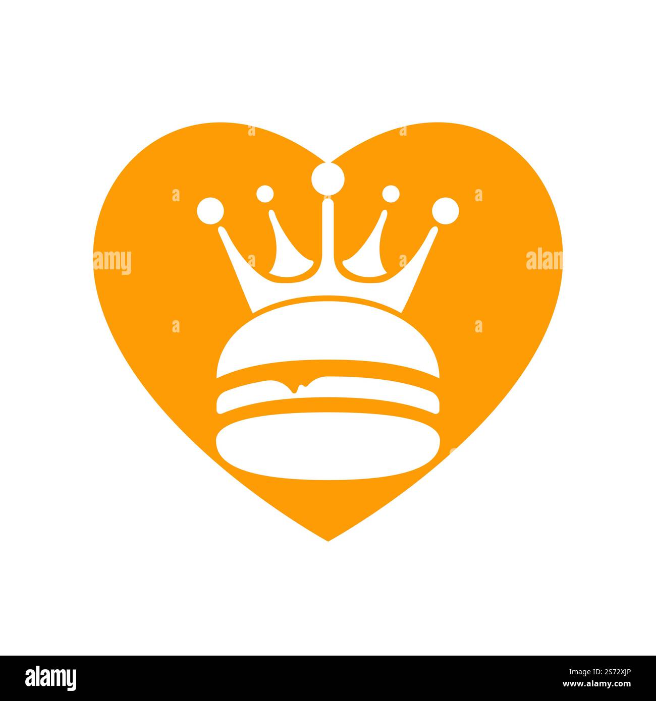 Logo Burger King Vector. Concept de Burger avec logo représentant une couronne. Illustration de Vecteur