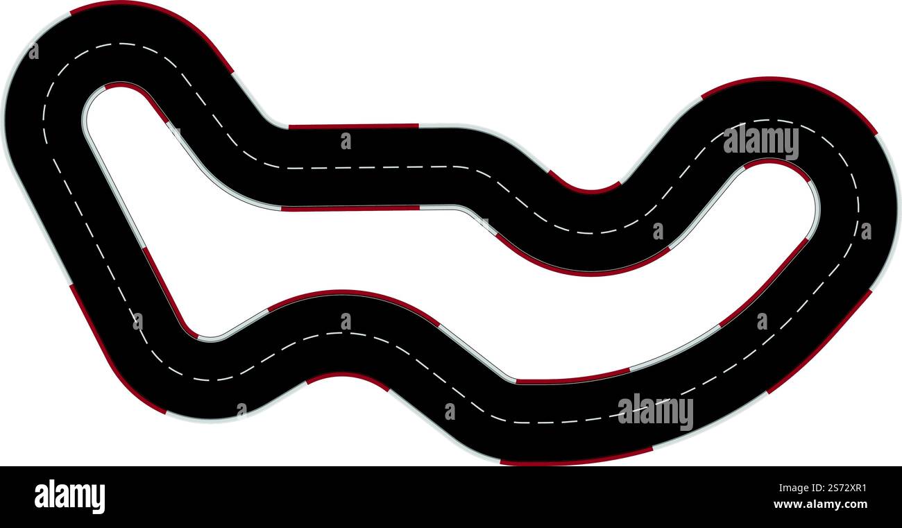 Vecteur de dessin animé d'icône de piste de course de vitesse. Course automobile. Voie ferrée. Vecteur de dessin animé d'icône de piste de course de vitesse. Course automobile Illustration de Vecteur