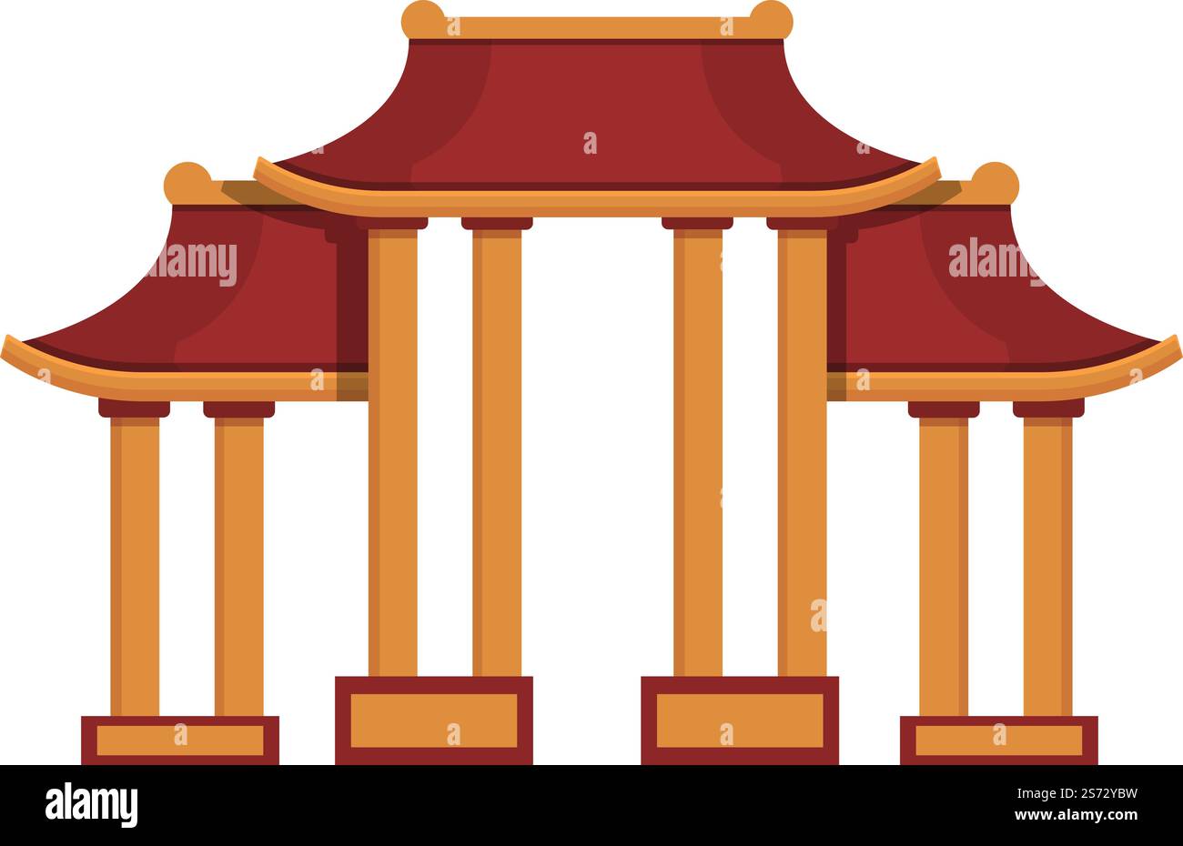 Vecteur de dessin animé d'icône d'arche de pagode. Bâtiment asiatique. Palais de la ville. Vecteur de dessin animé d'icône d'arche de pagode. Bâtiment asiatique Illustration de Vecteur