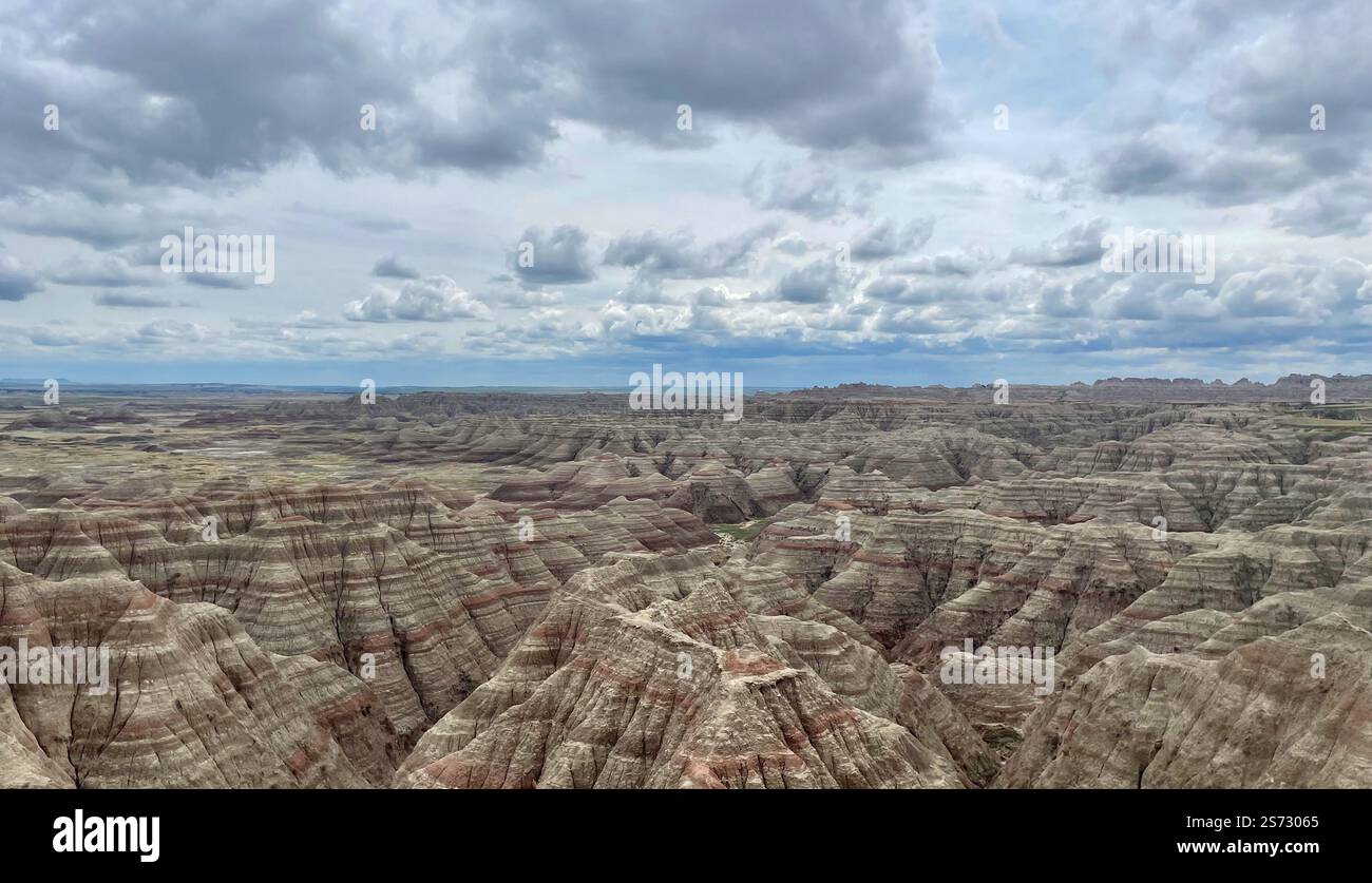 Vue sur le parc national des Badlands - Image de stock capturée avec un smartphone