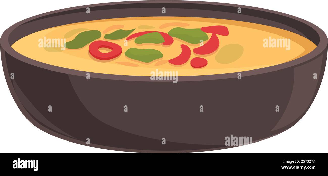 Vecteur de dessin animé d'icône de soupe de légumes. Plat alimentaire. Viande cuite. Vecteur de dessin animé d'icône de soupe de légumes. Plat alimentaire Illustration de Vecteur