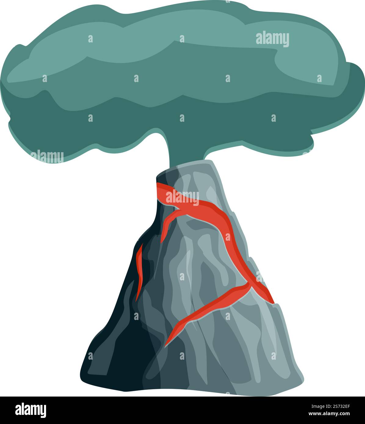 Vecteur de dessin animé d'icône de lave de volcan. Éruption volcanique. Montagne active. Vecteur de dessin animé d'icône de lave de volcan. Éruption volcanique Illustration de Vecteur