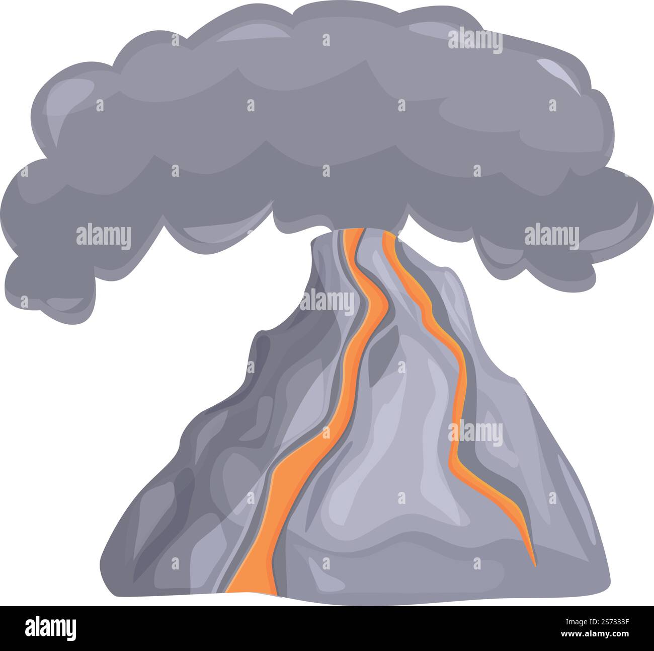 Vecteur de dessin animé d'icône de catastrophe de poussière. Cendres fumées. Éruption volcanique. Vecteur de dessin animé d'icône de catastrophe de poussière. Cendres fumées Illustration de Vecteur