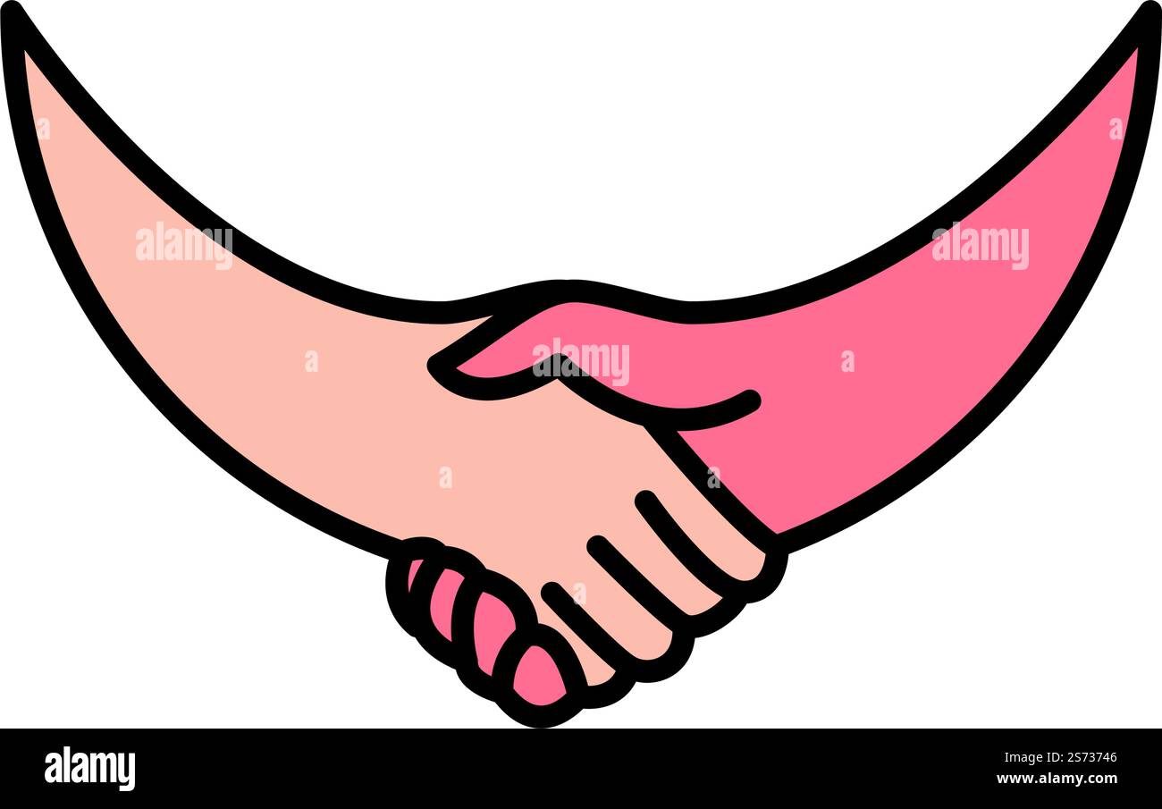Modèle de modèle de logo Hand Shake conception plate Illustration de Vecteur