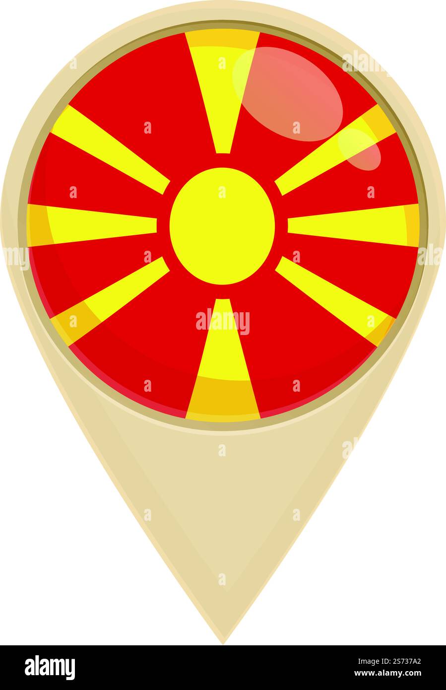 Vecteur de dessin animé d'icône de point d'emplacement de Macédoine. Voyage dans les pays. Célébration de la République. Vecteur de dessin animé d'icône de point d'emplacement de Macédoine. Voyage dans les pays Illustration de Vecteur