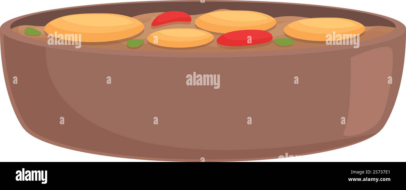 Vecteur de dessin animé d'icône de haricot cuit. Plat alimentaire. Riz pastel. Vecteur de dessin animé d'icône de haricot cuit. Plat alimentaire Illustration de Vecteur