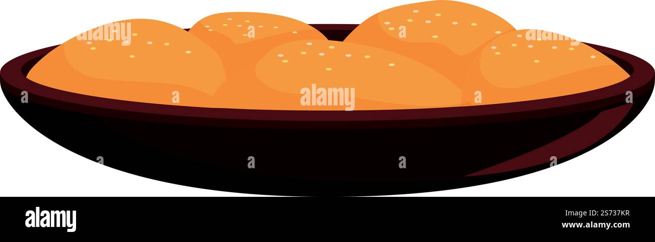 Vecteur de dessin animé d'icône de plaque de plat. Cuisine brésilienne. Bol à tomates. Vecteur de dessin animé d'icône de plaque de plat. Cuisine brésilienne Illustration de Vecteur