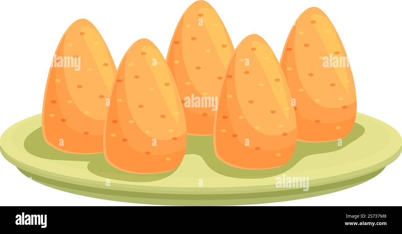 Vecteur de dessin animé d'icône de légumes cuits. Plat pour aliments. Plaque cuite. Vecteur de dessin animé d'icône de légumes cuits. Plat pour aliments Illustration de Vecteur