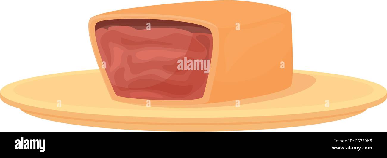 Vecteur de dessin animé d'icône de gâteau cuit. Assiette à gâteau. Tarte cuite au four. Vecteur de dessin animé d'icône de gâteau cuit. Assiette à gâteau Illustration de Vecteur