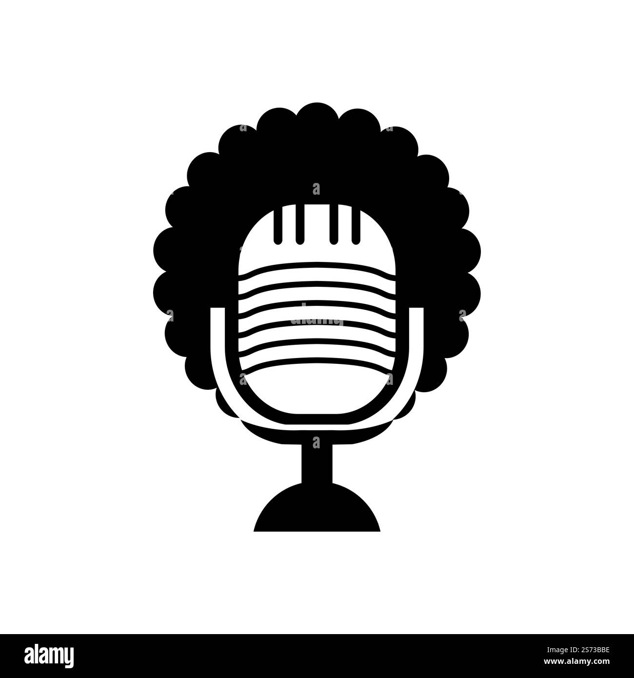 Logo de podcast Black People Vector. Tête noire avec logo de microphone de cheveux afro. Illustration de Vecteur Logo de podcast Black People Vector. Tête noire avec logo de microphone de cheveux afro. Illustration de Vecteur