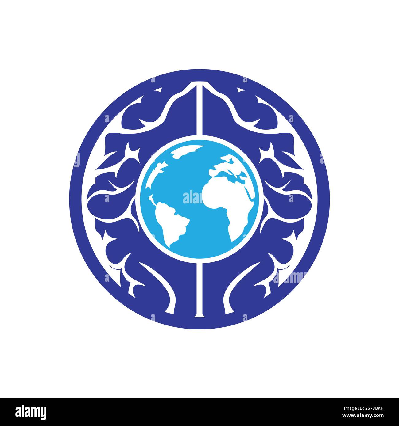Modèle de logo World Brain Vector. Logo Smart World. Illustration de Vecteur
