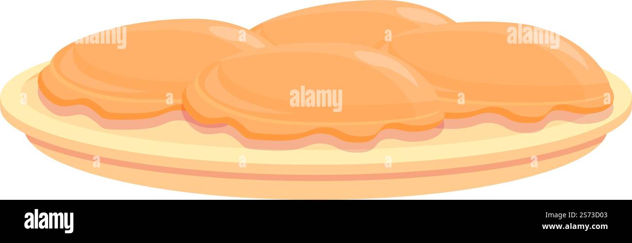 Vecteur de dessin animé d'icône de nourriture cuite. Viande cuite. Sauce aux œufs. Vecteur de dessin animé d'icône de nourriture cuite. Viande cuite Illustration de Vecteur