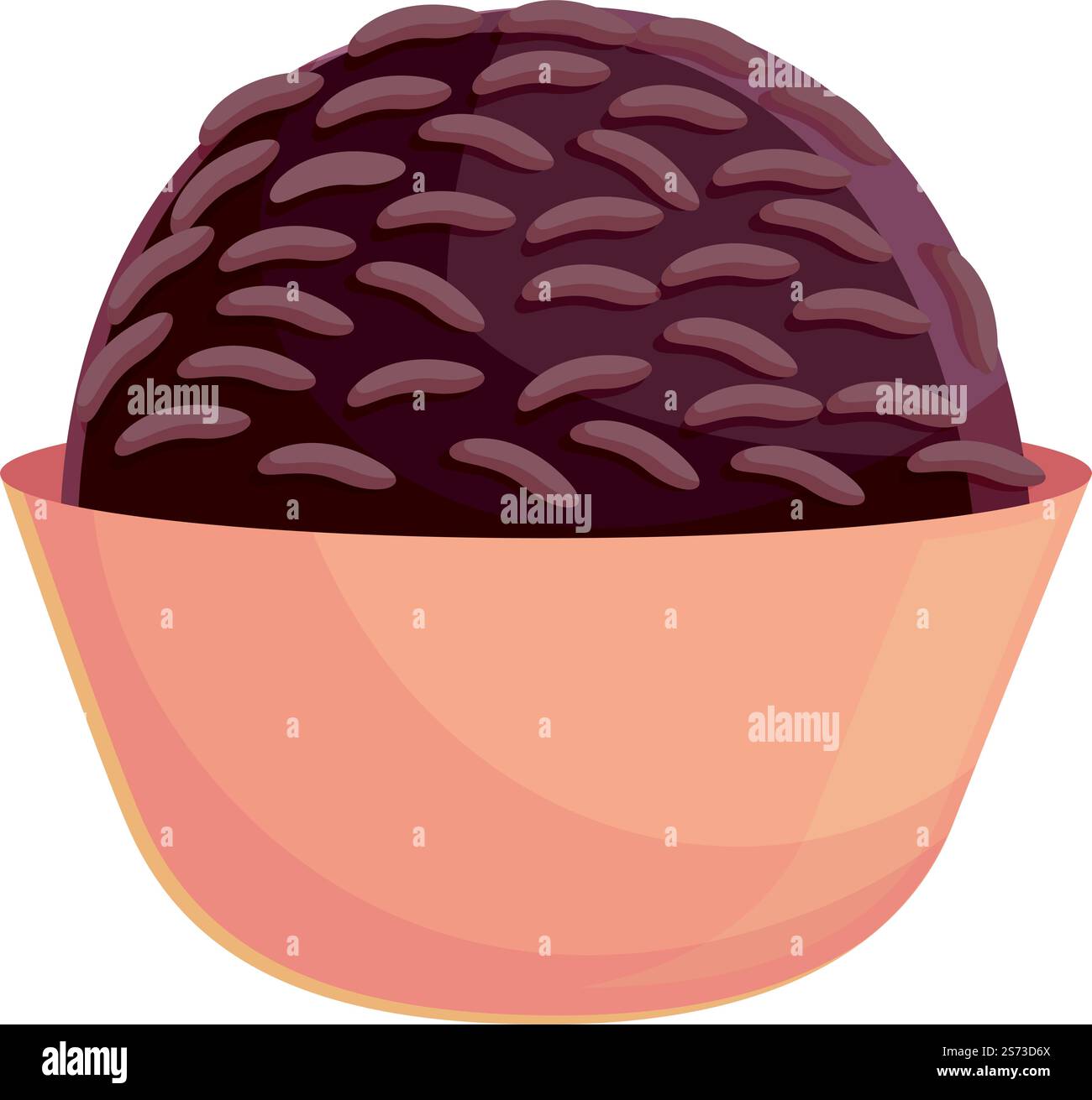 Vecteur de dessin animé d'icône de boule de crème glacée. Plat brésilien. Assiette de riz. Vecteur de dessin animé d'icône de boule de crème glacée. Plat brésilien Illustration de Vecteur