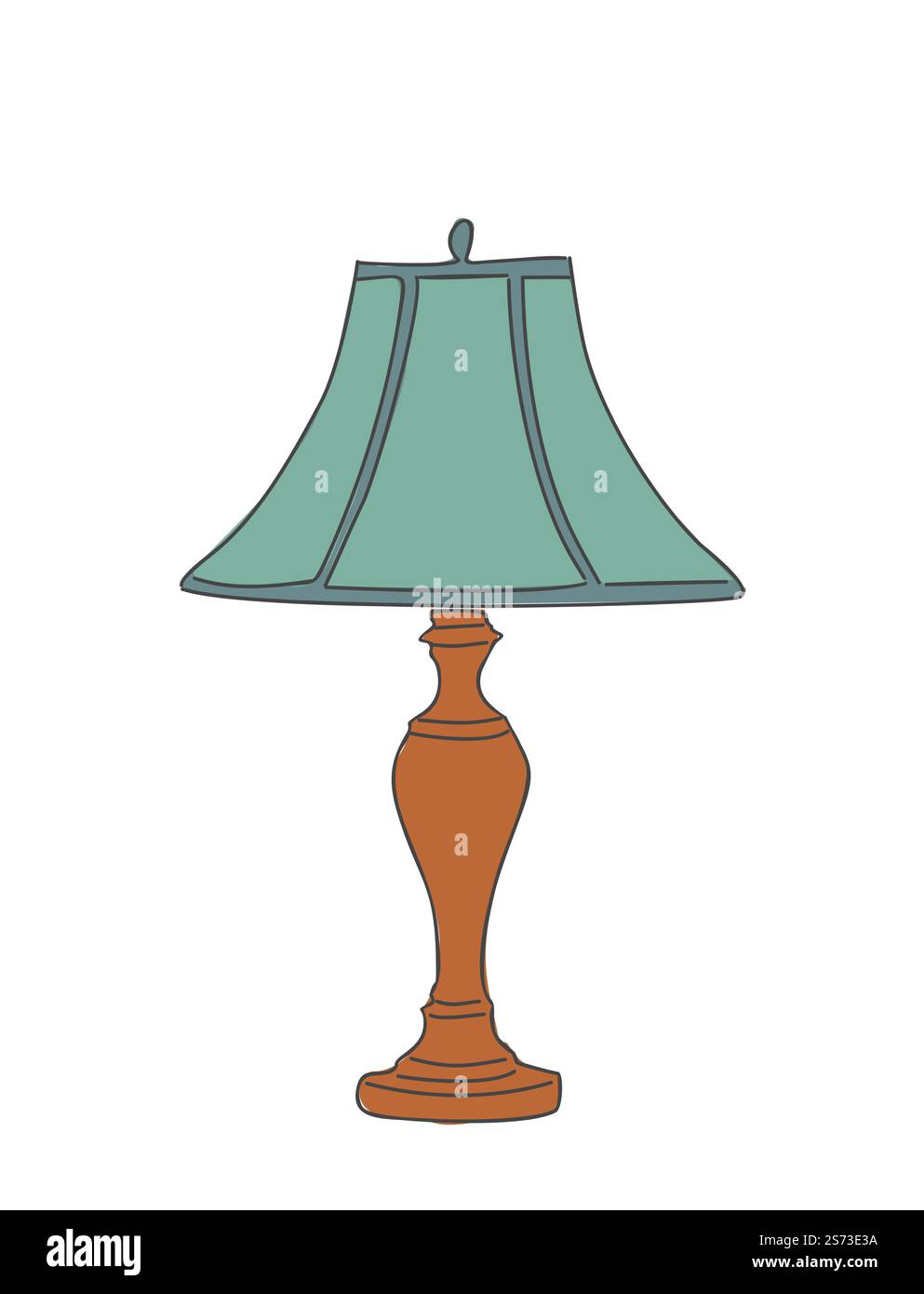 Lampe de table de nuit, lampe de chevet avec abat-jour conique Illustration de Vecteur