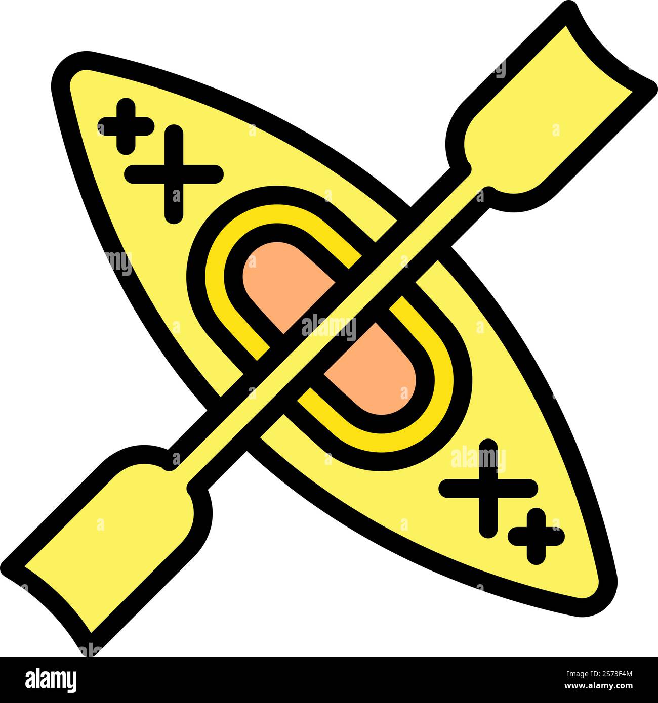 Vecteur de contour d'icône de bateau de canoë. Kayak sur le lac. Aventure fluviale. Vecteur de contour d'icône de bateau de canoë. Kayak sur le lac Illustration de Vecteur