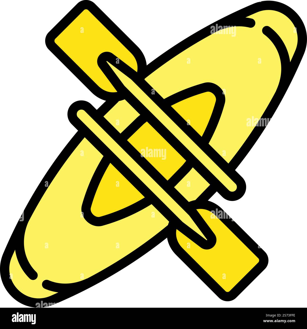 Vecteur de contour d'icône de canot de vue de dessus. Bateau kayak. Pagayez l'eau. Vecteur de contour d'icône de canot de vue de dessus. Bateau kayak Illustration de Vecteur