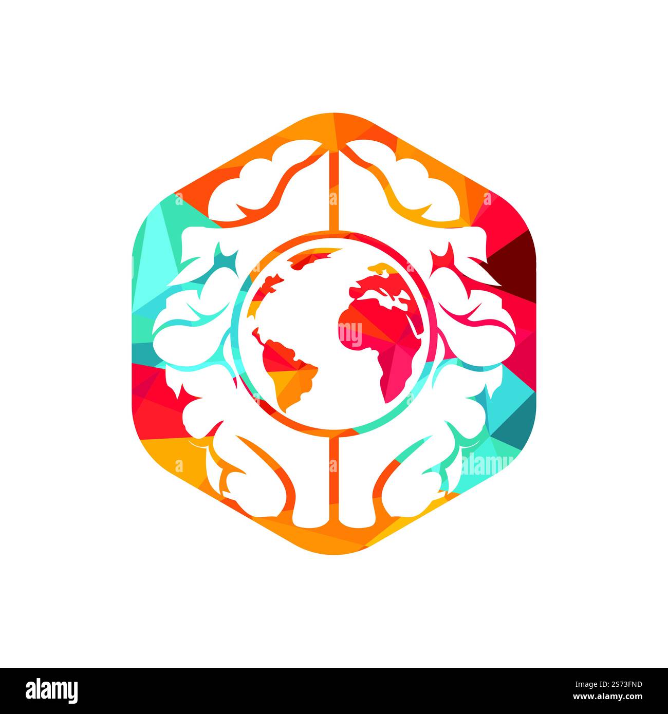 Modèle de logo World Brain Vector. Logo Smart World. Illustration de Vecteur