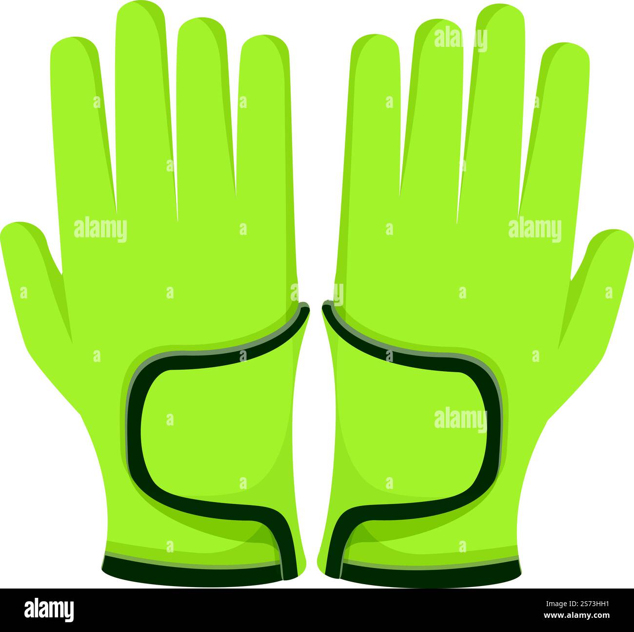 Vecteur de dessin animé d'icône de gants verts. Protection de sécurité. Ski d'hiver. Vecteur de dessin animé d'icône de gants verts. Protection de sécurité Illustration de Vecteur