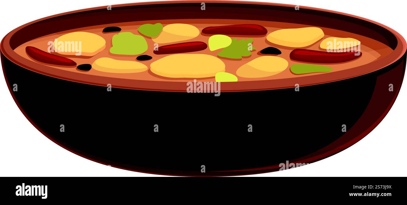 Vecteur de dessin animé d'icône de soupe de haricots de légumes. Plat alimentaire. Sauce viande. Vecteur de dessin animé d'icône de soupe de haricots de légumes. Plat alimentaire Illustration de Vecteur