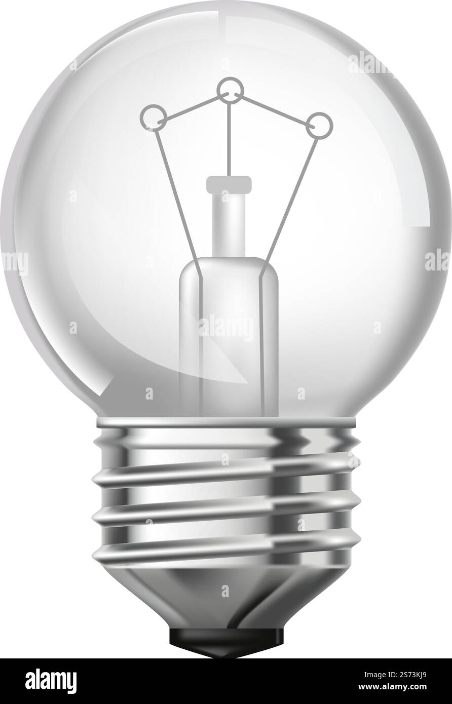Lampe électrique avec filament de fil pour espace d'éclairage, ampoule à incandescence isolée. Type d'éclairage utilisé à l'intérieur de la maison ou du bureau. Appareil lumineux rendant visible. Vecteur dans le style plat. Ampoule à incandescence, globe pour l'éclairage Illustration de Vecteur