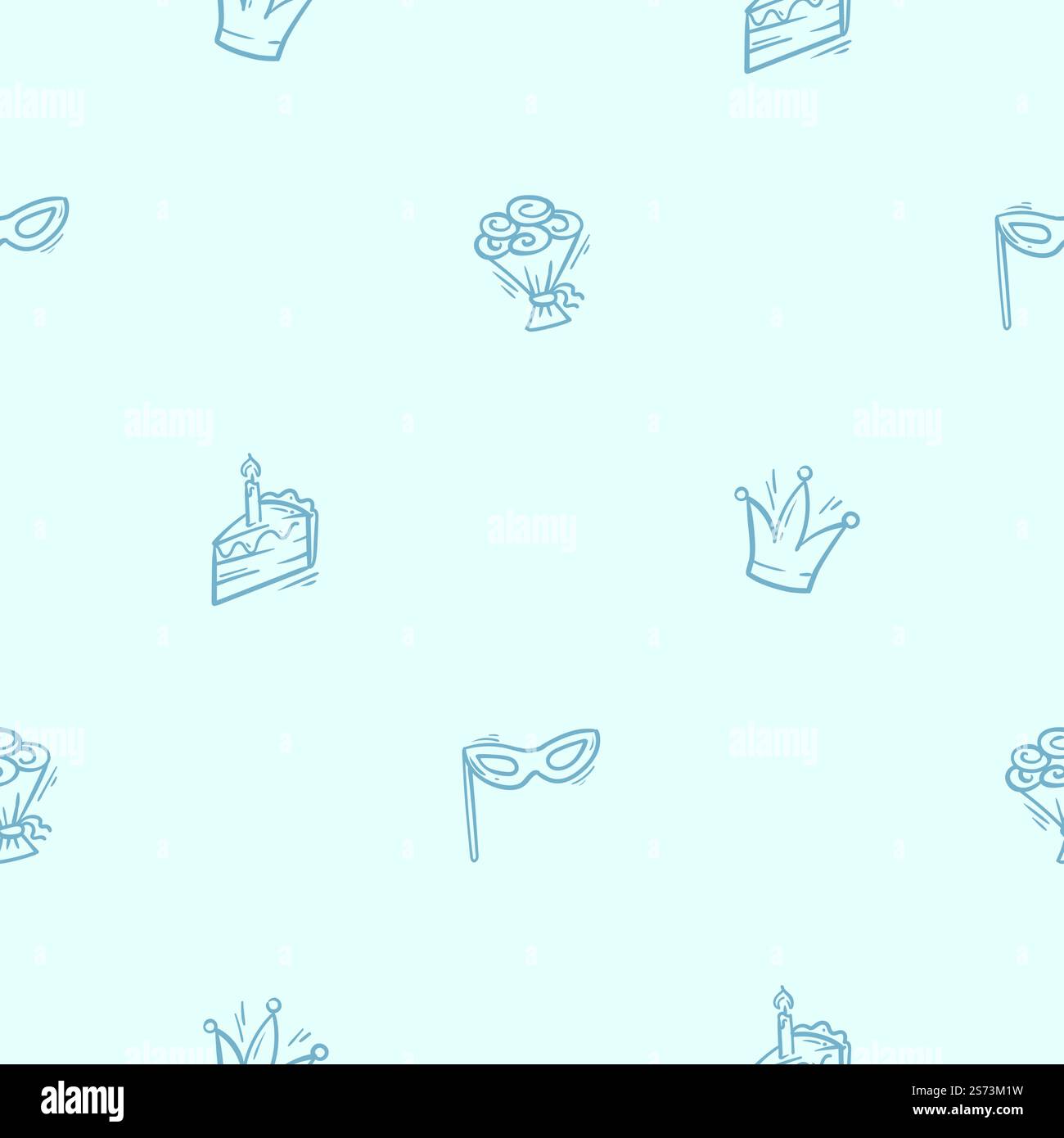 Simple motif sans couture noir et blanc avec attributs de vacances, anniversaire, gâteau, couronne, fleurs. Arrière-plan répétitif modifiable Illustration de Vecteur Simple motif sans couture noir et blanc avec attributs de vacances, anniversaire, gâteau, couronne, fleurs. Arrière-plan répétitif modifiable Illustration de Vecteur