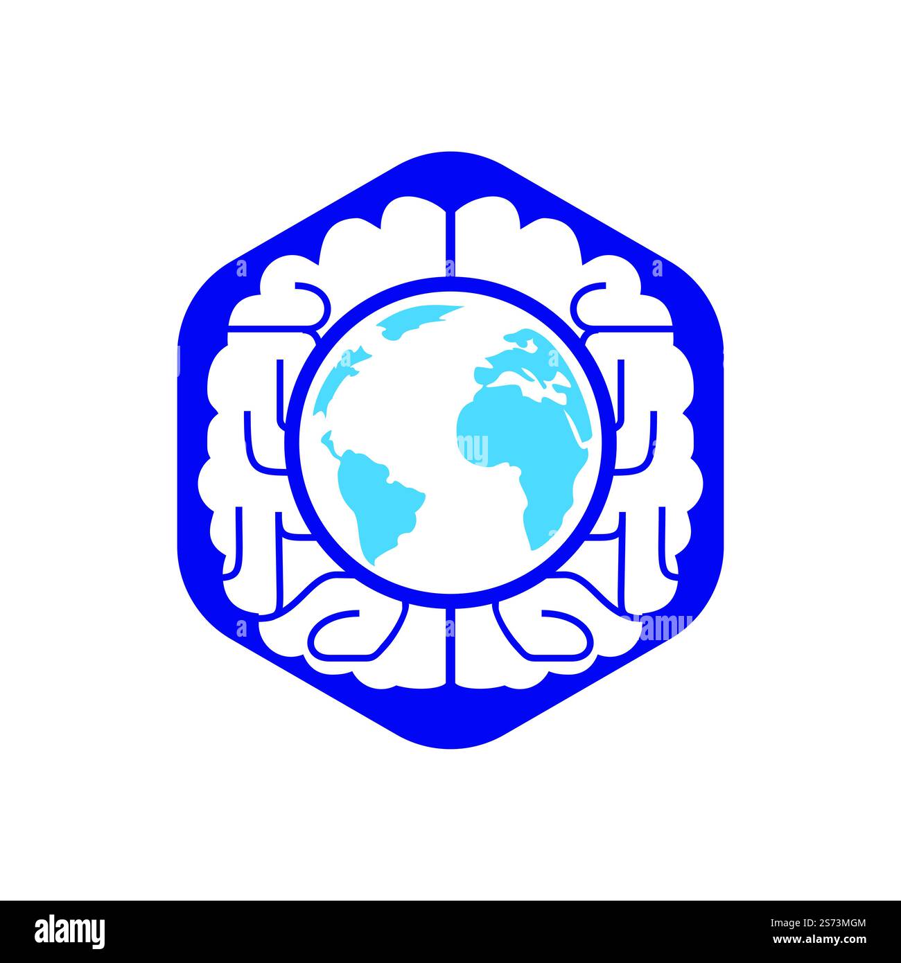 Modèle de logo World Brain Vector. Logo Smart World. Illustration de Vecteur