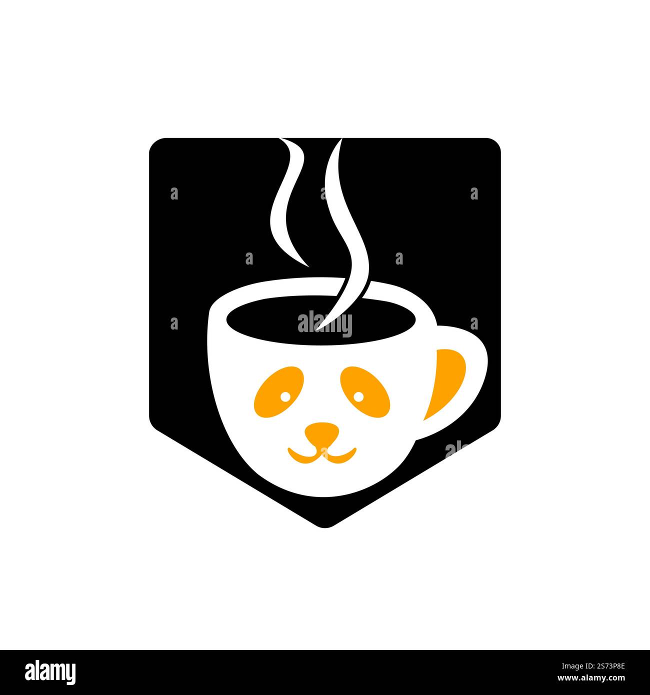 Modèle de conception du logo Panda Coffee Vector. Concept du logo du café-restaurant ou du restaurant. Illustration de Vecteur