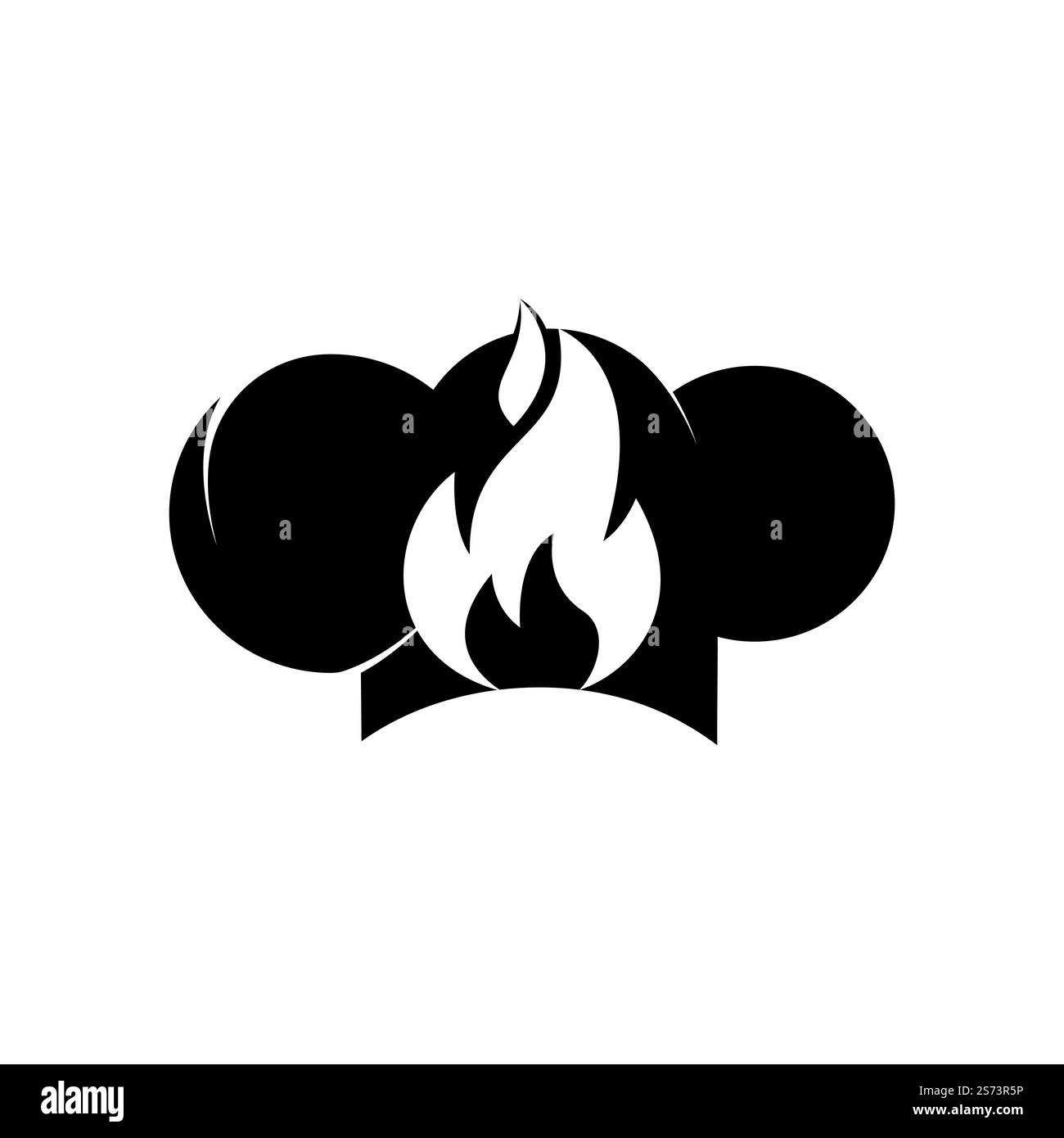 Modèle de conception de logo de chapeau de chef chaud. Chapeau de chef et logo d'icône de feu. Illustration de Vecteur