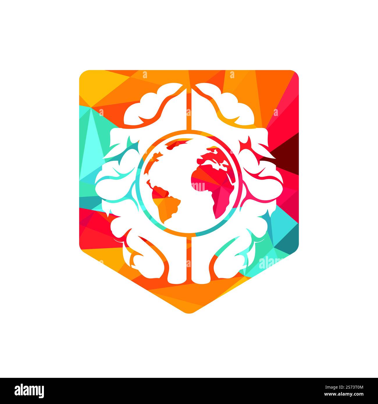 Modèle de logo World Brain Vector. Logo Smart World. Illustration de Vecteur
