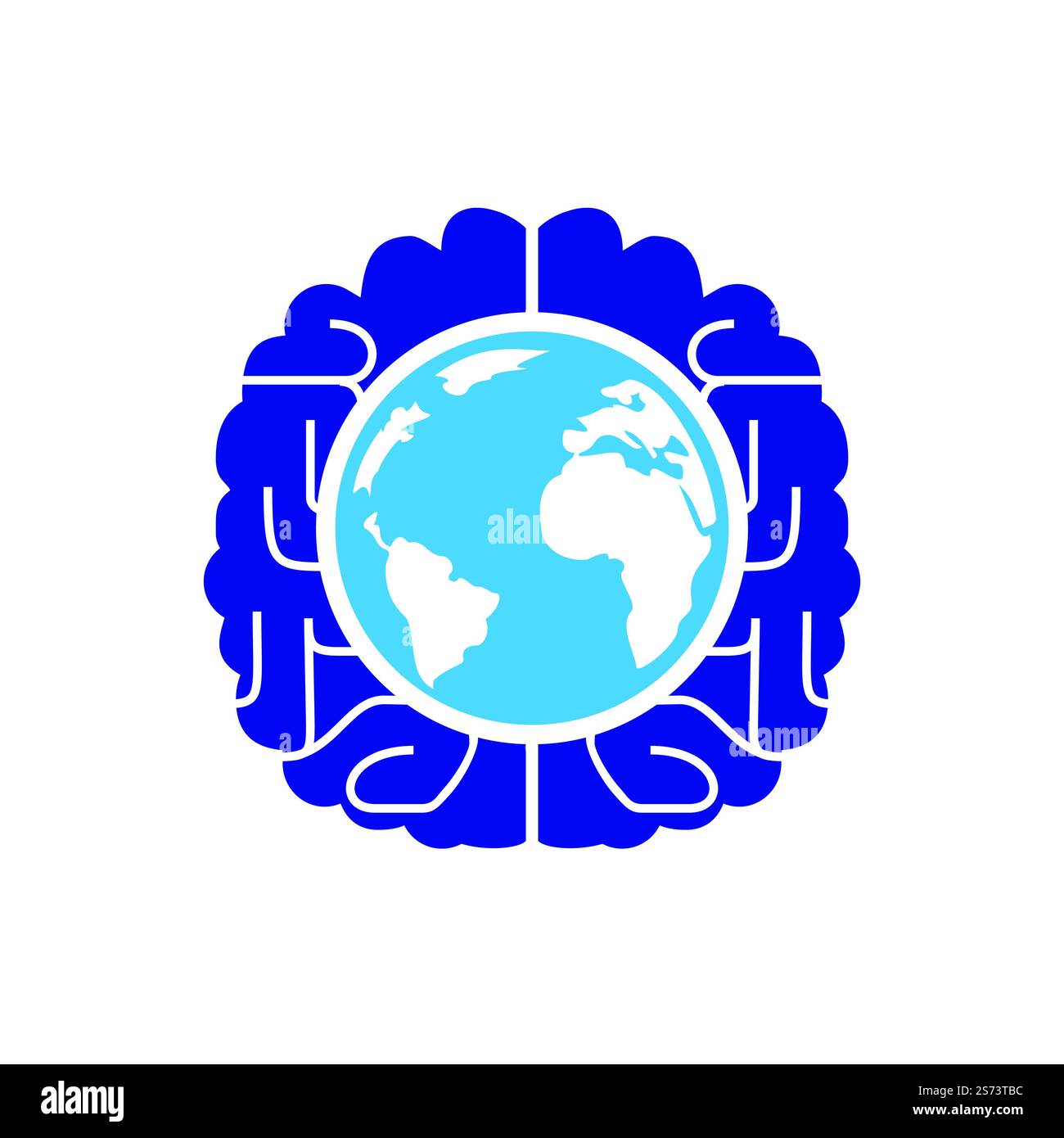 Modèle de logo World Brain Vector. Logo Smart World. Illustration de Vecteur