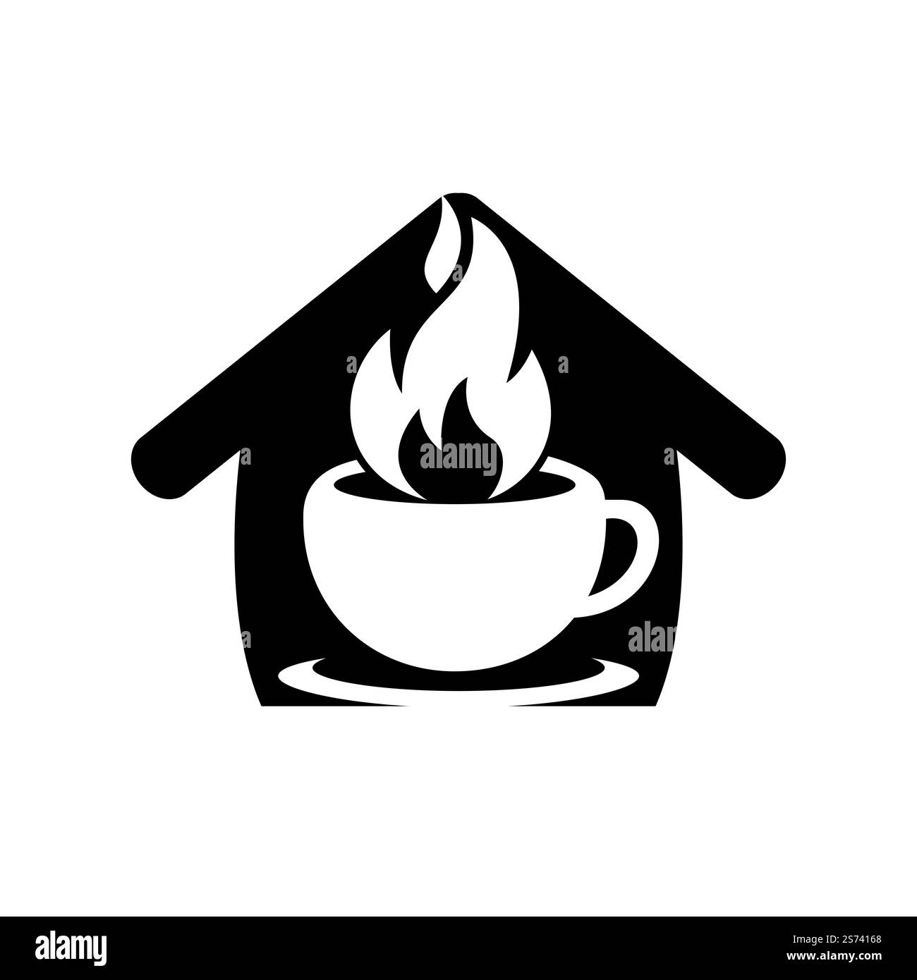 Modèle de design de logo vecteur de café chaud. Illustration de Vecteur