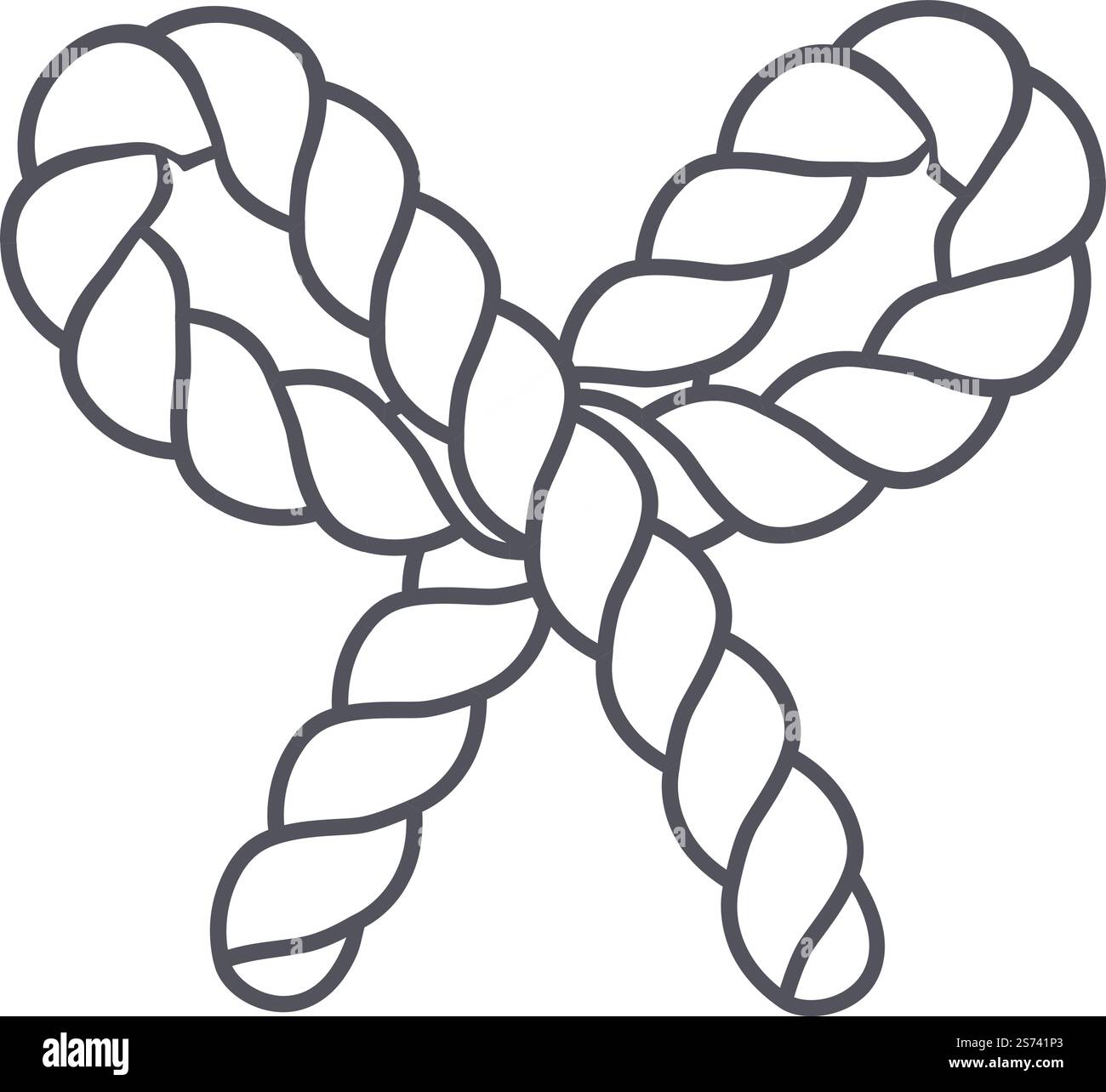 Icône de nœud de corde. Corde de cordon nautique décorative isolée sur fond blanc. Icône de nœud de corde. Cordon décoratif nautique Illustration de Vecteur