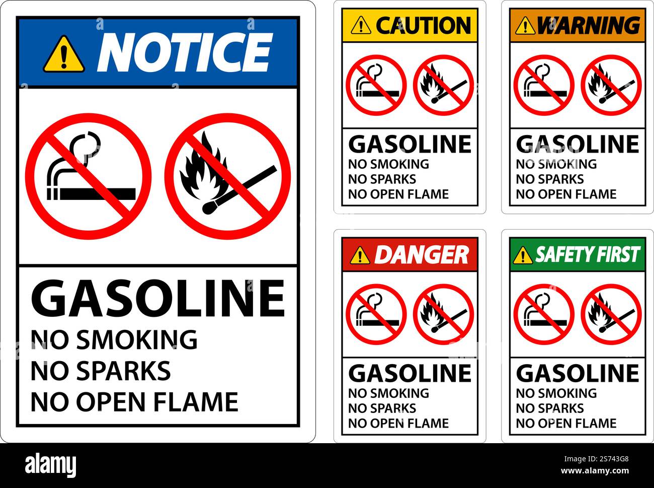 Carburant ne pas fumer étincelles ou flammes nues Illustration de Vecteur