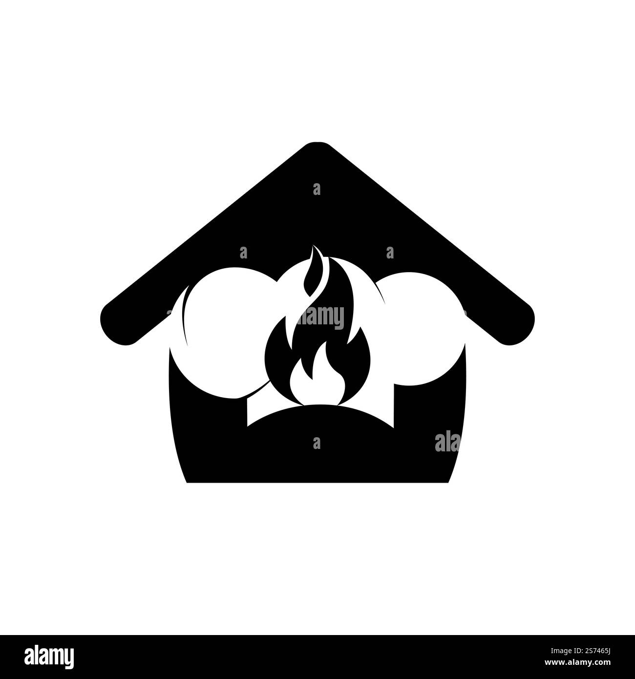 Modèle de conception de logo de chapeau de chef chaud. Chapeau de chef et logo d'icône de feu. Illustration de Vecteur