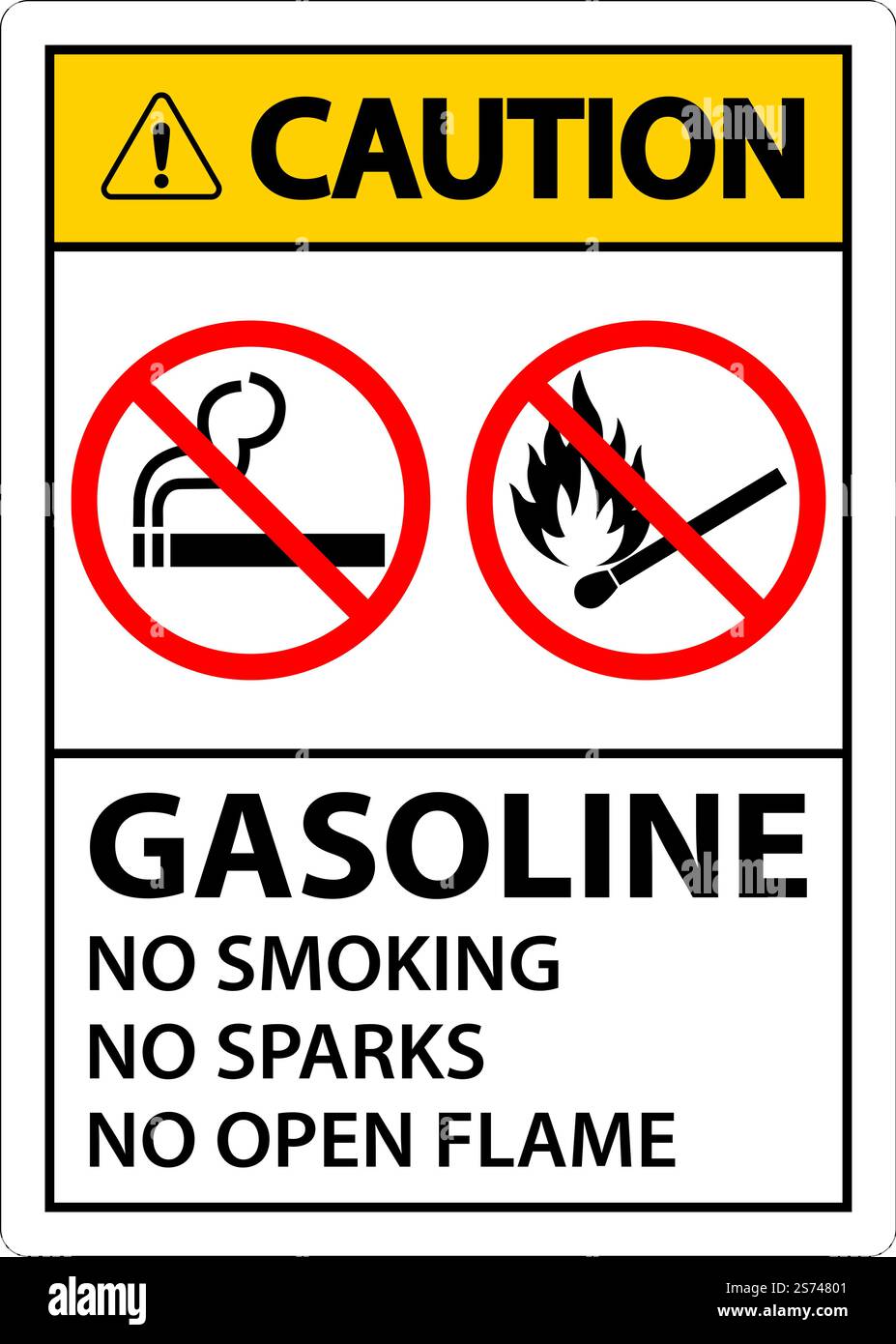 Attention essence ne pas fumer étincelles ou flammes nues Illustration de Vecteur