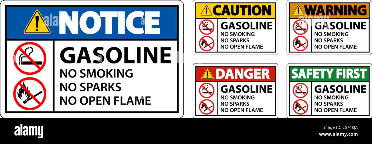 Carburant ne pas fumer étincelles ou flammes nues Illustration de Vecteur