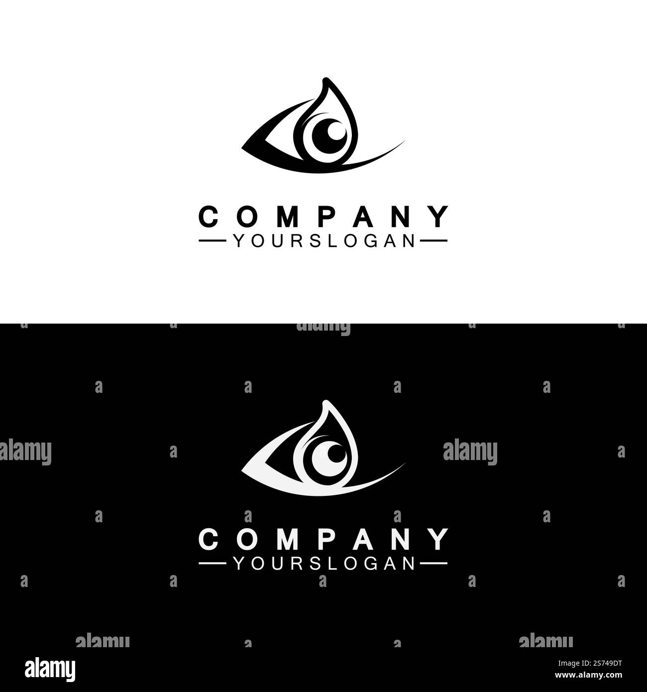 Modèle de conception d'icône de logo Eye Drop Illustration de Vecteur