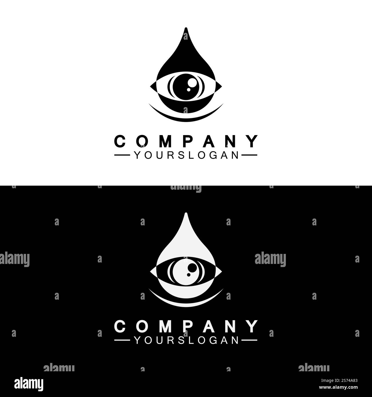 Modèle de conception d'icône de logo Eye Drop Illustration de Vecteur