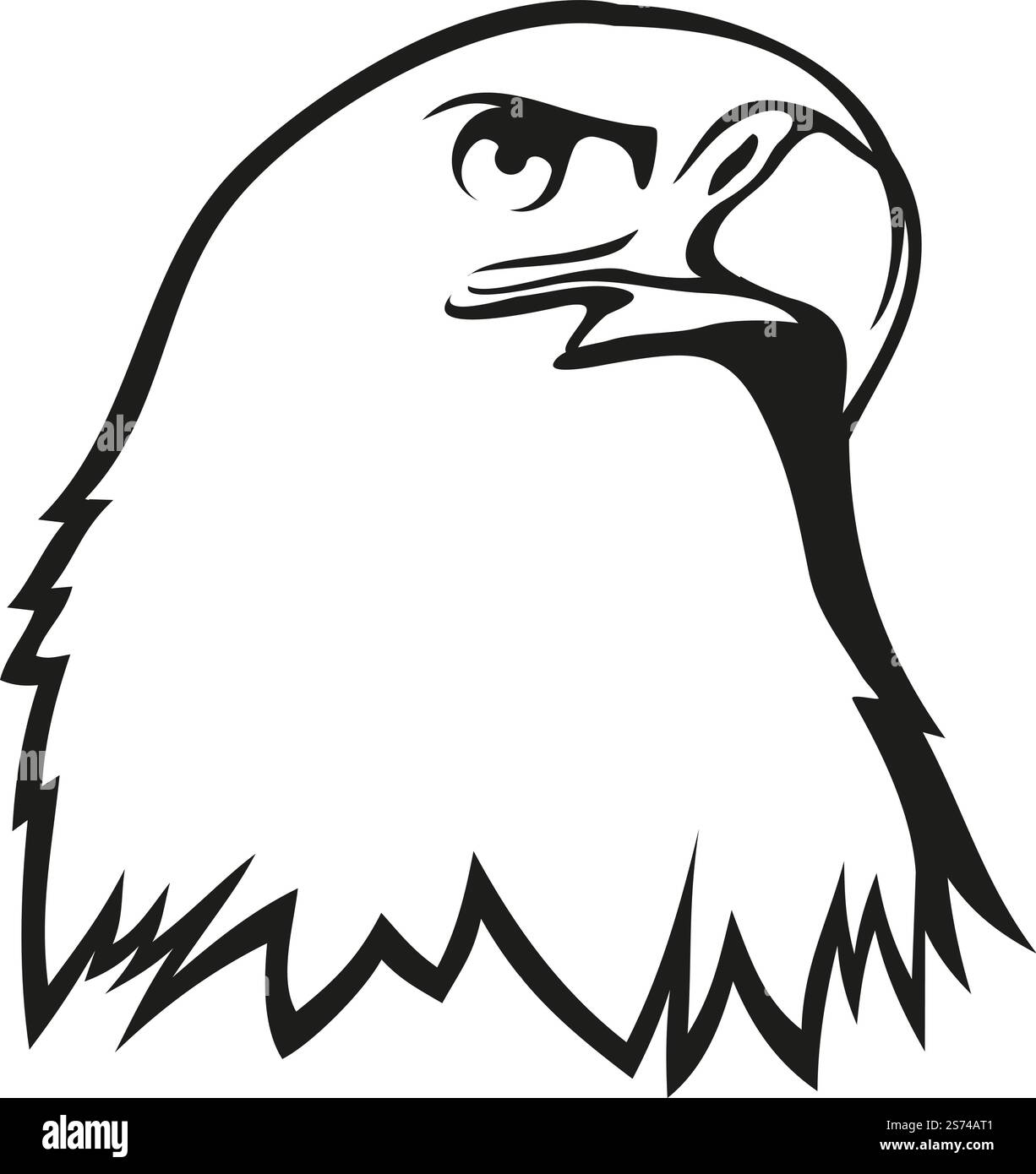 Icône de tête d'aigle. Logo Hawk Outline. Oiseau de proie isolé sur fond blanc. Icône de tête d'aigle. Logo Hawk Outline. Oiseau de proie Illustration de Vecteur