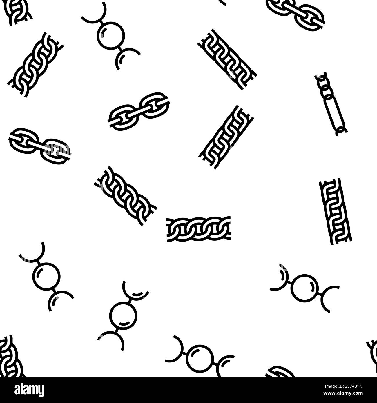 illustration de ligne mince de motif sans couture de vecteur de lien en métal de chaîne. modèle sans couture de vecteur de lien en métal de chaîne Illustration de Vecteur