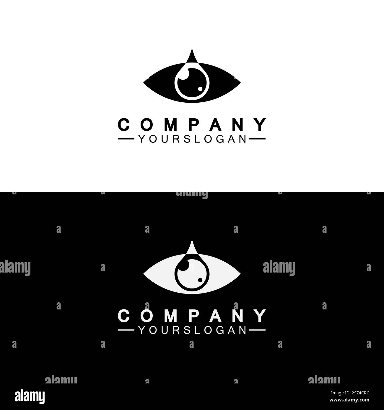 Modèle de conception d'icône de logo Eye Drop Illustration de Vecteur