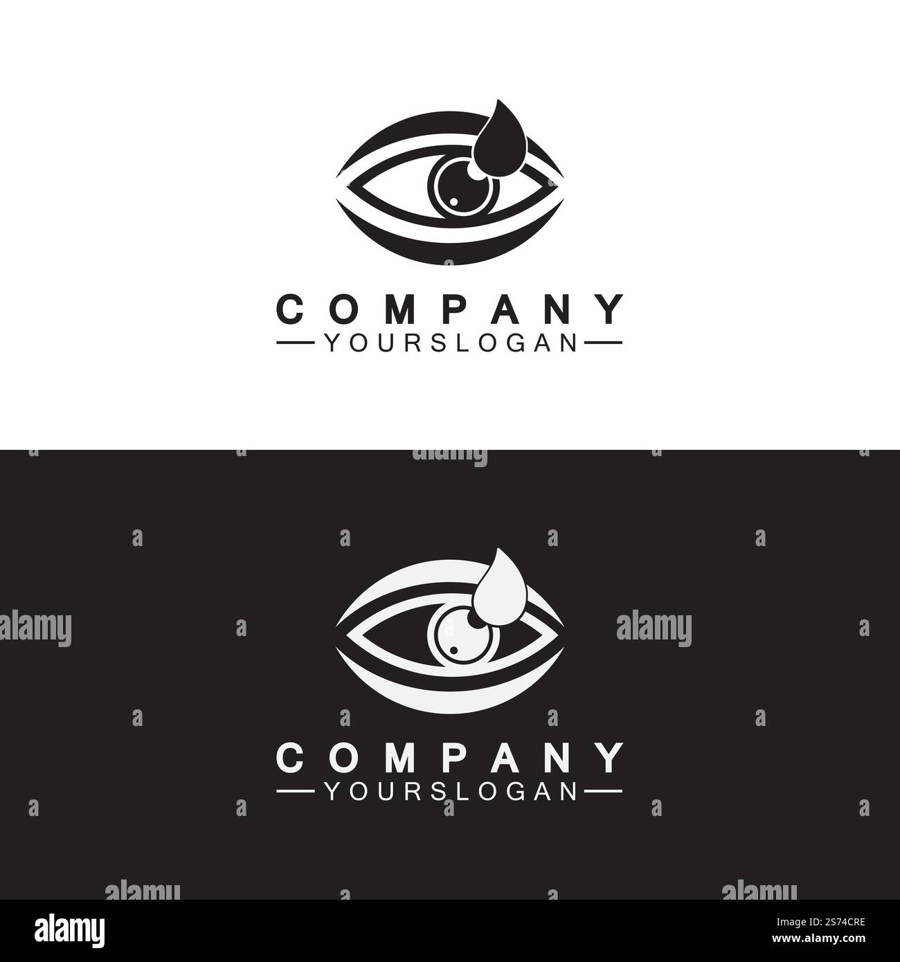 Modèle de conception d'icône de logo Eye Drop Illustration de Vecteur