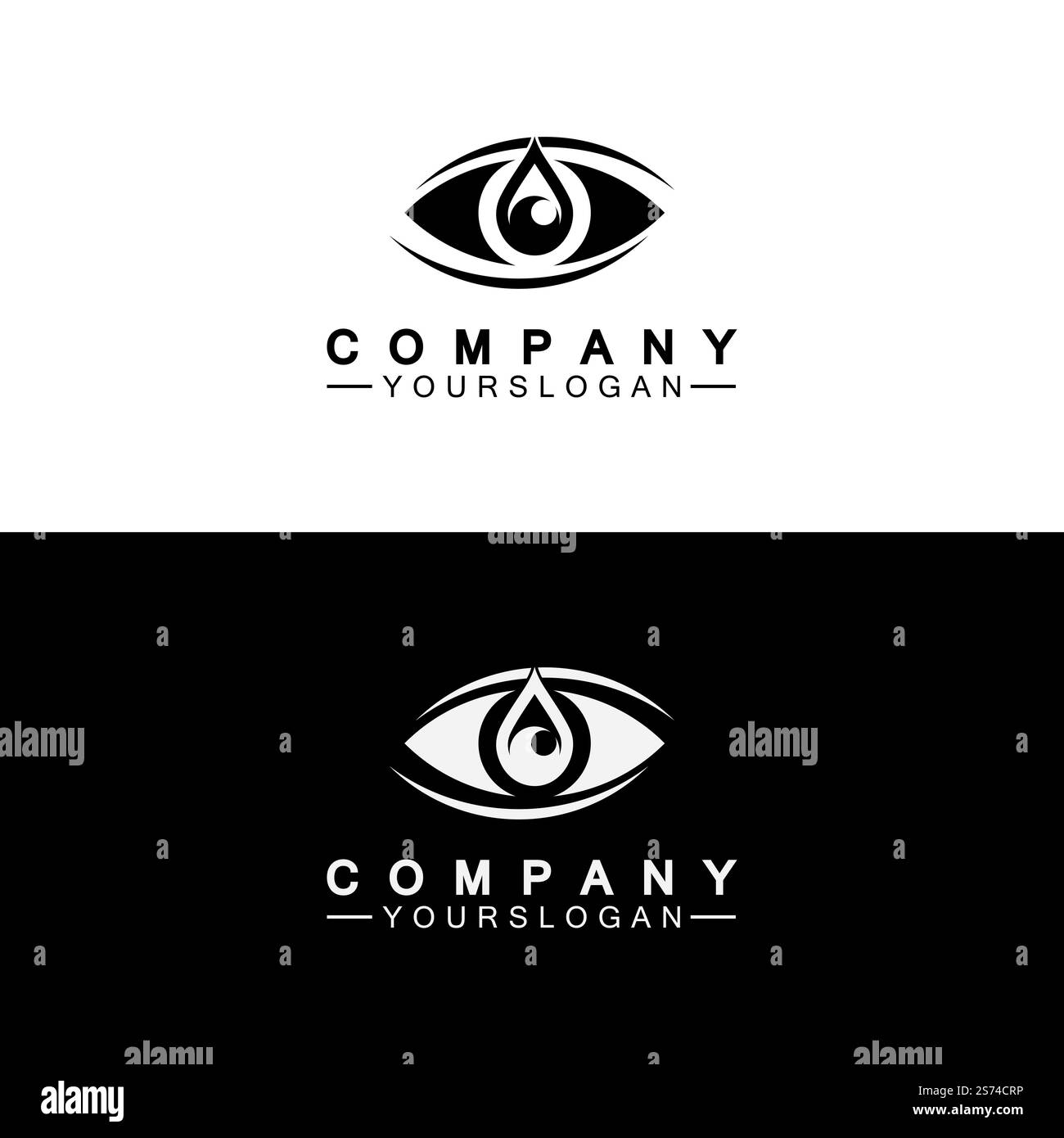Modèle de conception d'icône de logo Eye Drop Illustration de Vecteur