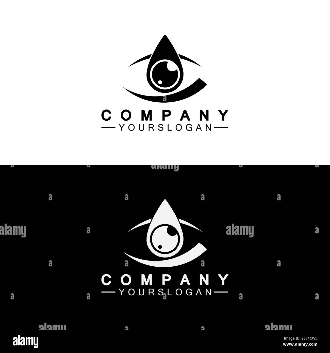 Modèle de conception d'icône de logo Eye Drop Illustration de Vecteur