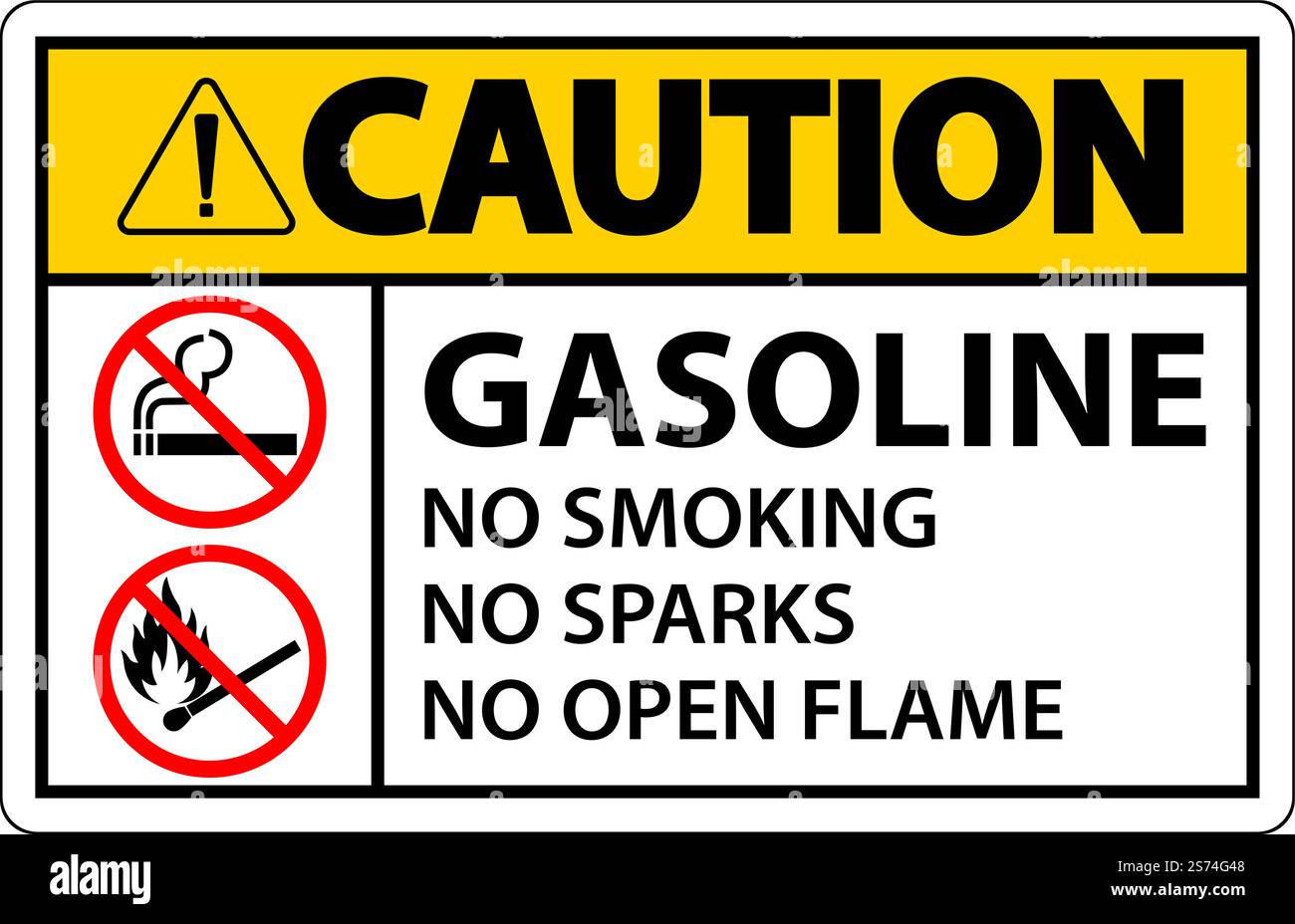 Attention essence ne pas fumer étincelles ou flammes nues Illustration de Vecteur