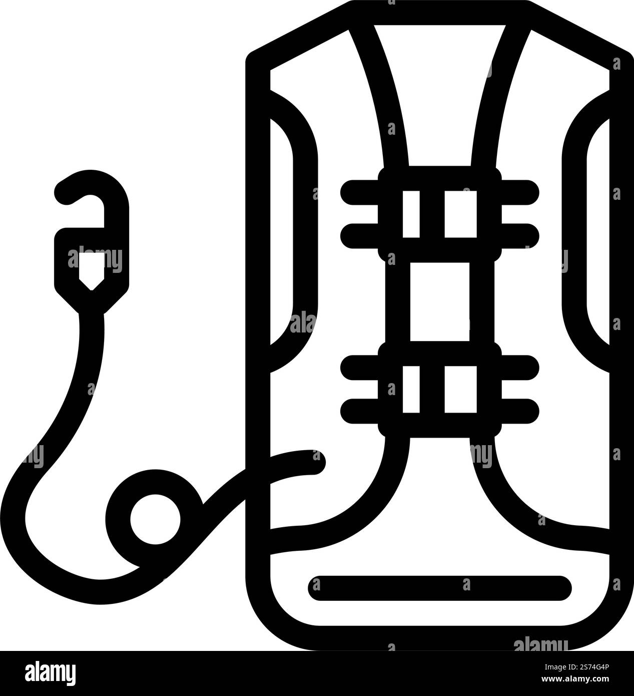 vecteur d'icône de ligne de moto de gilet d'airbag. panneau pour motocyclette de gilet gonflable. illustration noire du symbole de contour isolé. illustration vectorielle d'icône de ligne de moto de gilet d'airbag Illustration de Vecteur