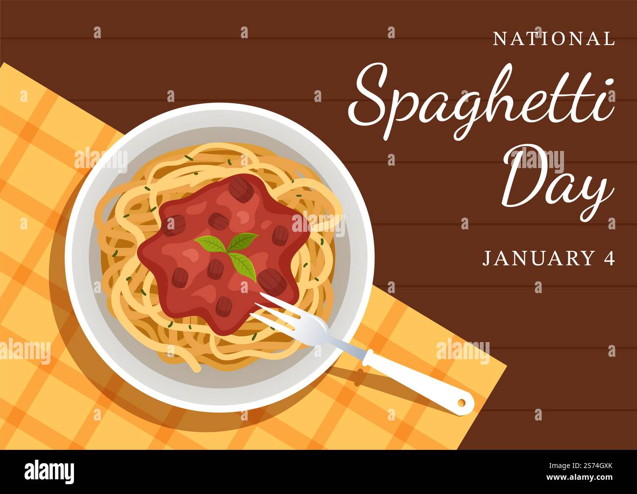 Journée nationale des spaghettis le 4th janvier avec une assiette de nouilles ou de pâtes italiennes différents plats en dessin à la main de dessin de dessin animé Illustration de Vecteur Journée nationale des spaghettis le 4th janvier avec une assiette de nouilles ou de pâtes italiennes différents plats en dessin à la main de dessin de dessin animé Illustration de Vecteur
