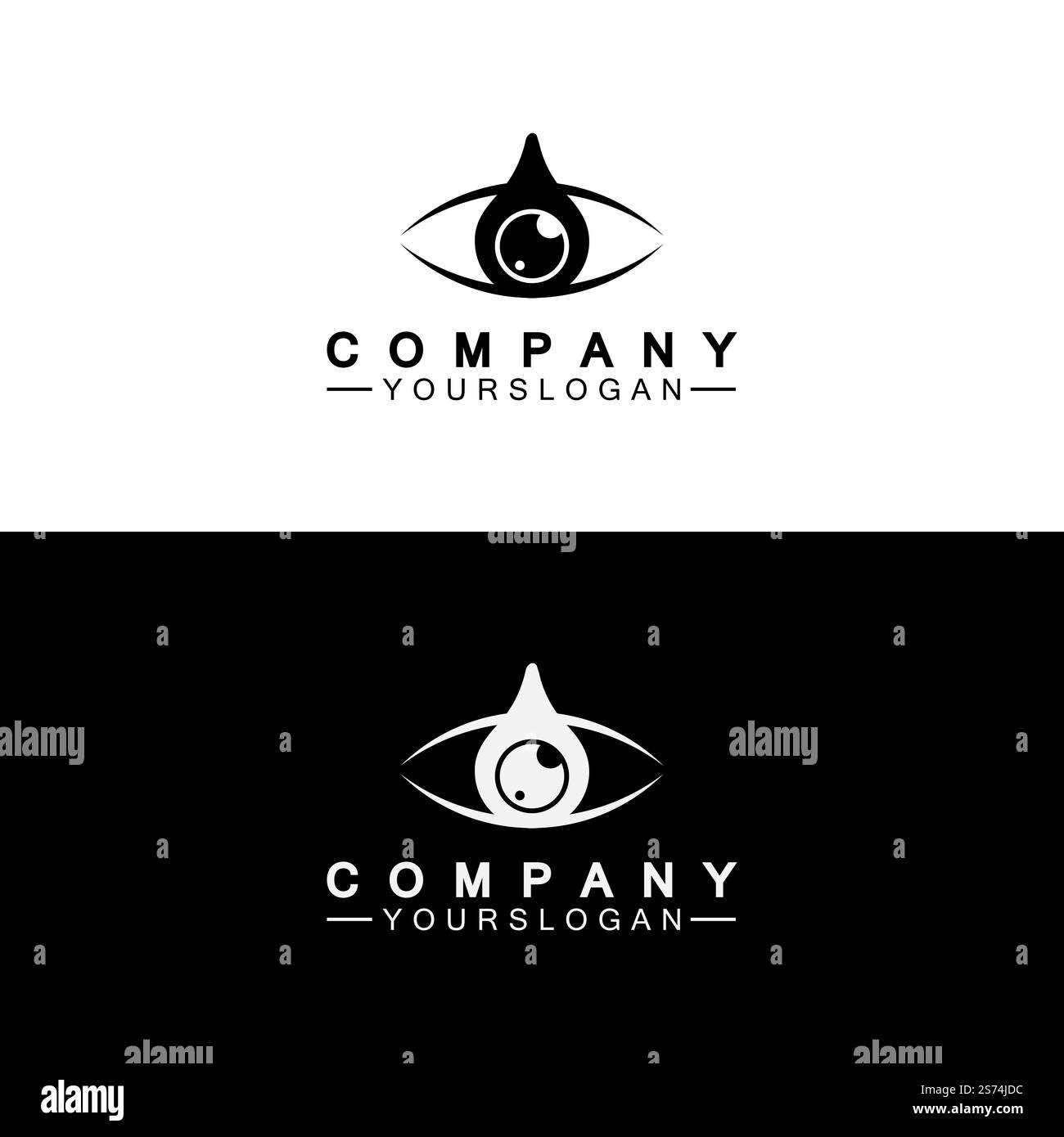Modèle de conception d'icône de logo Eye Drop Illustration de Vecteur